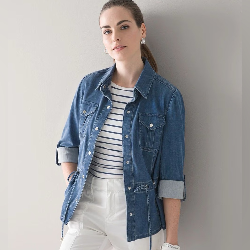 Whbm Drawstring Tencel Denim Jacket - image 2